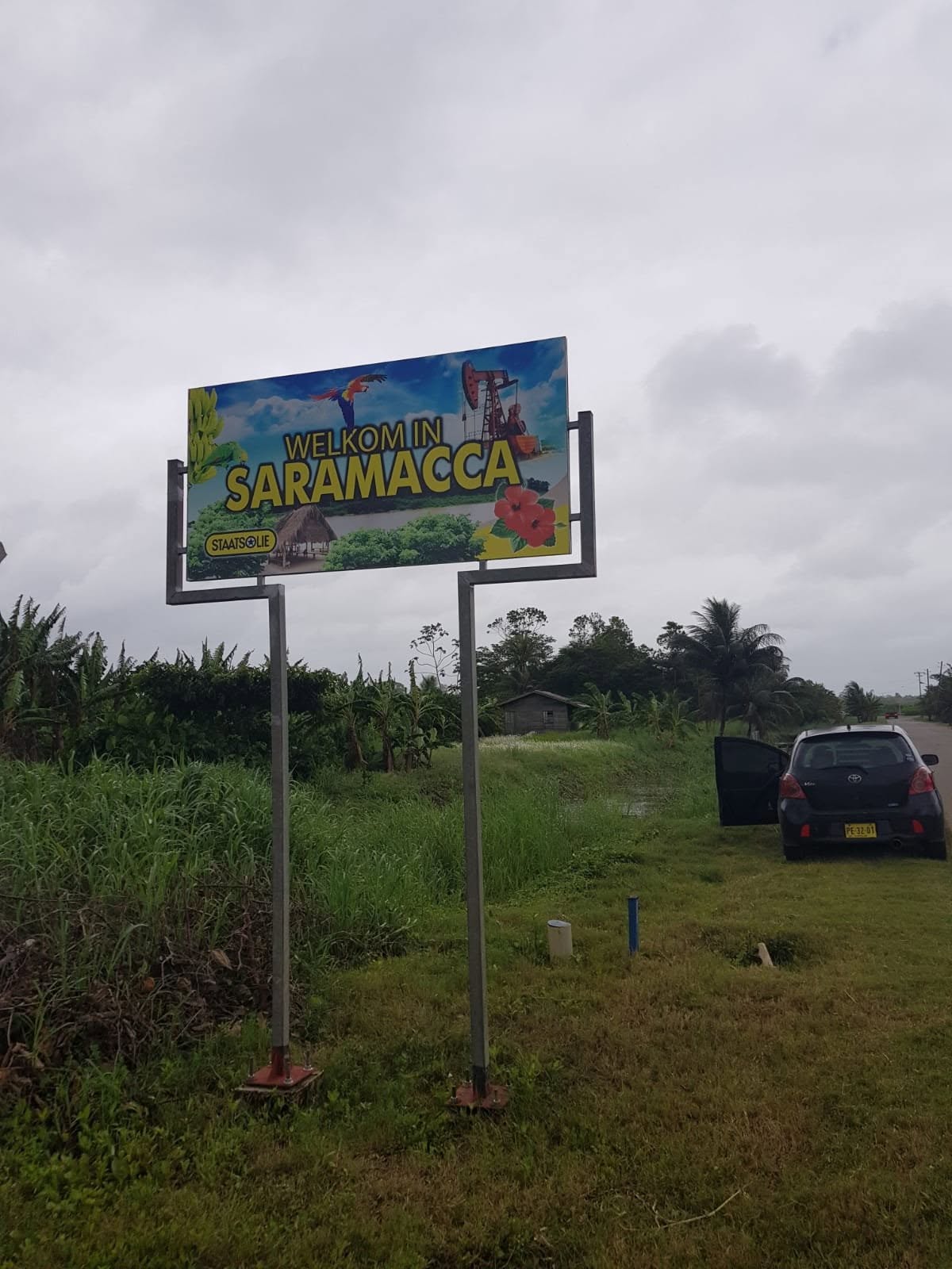 Reclamebord in Saramacca
